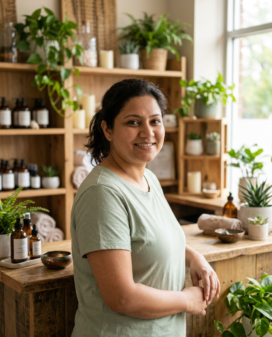 Priya S, owner of Luxe Spa and Wellness