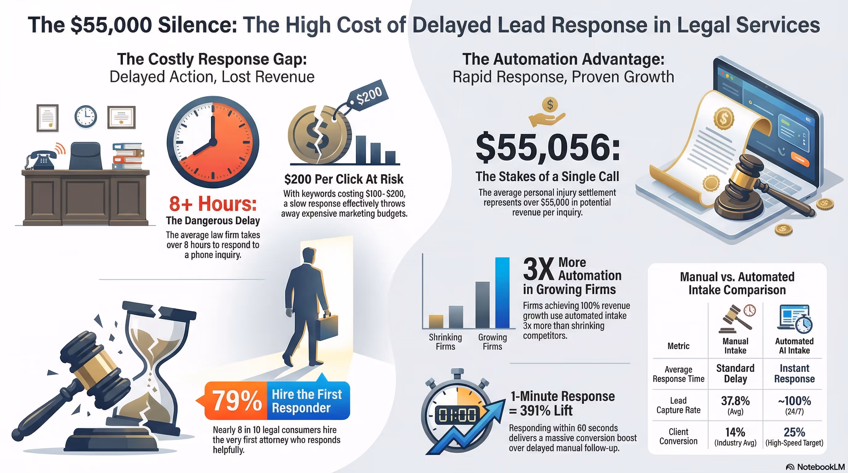 Legal lead response automation costs and AI intake performance for law firms